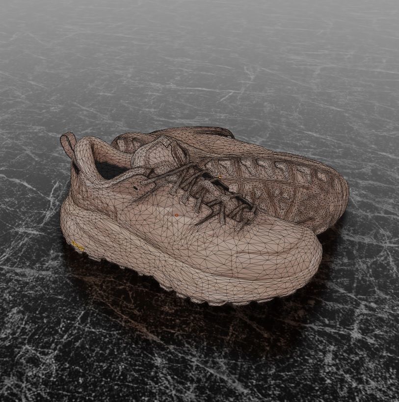 HOKA ONE ONE KAHA LOW GTX TAUPE BUNGEE CORD 3D SHOES Low-poly 3D model_13