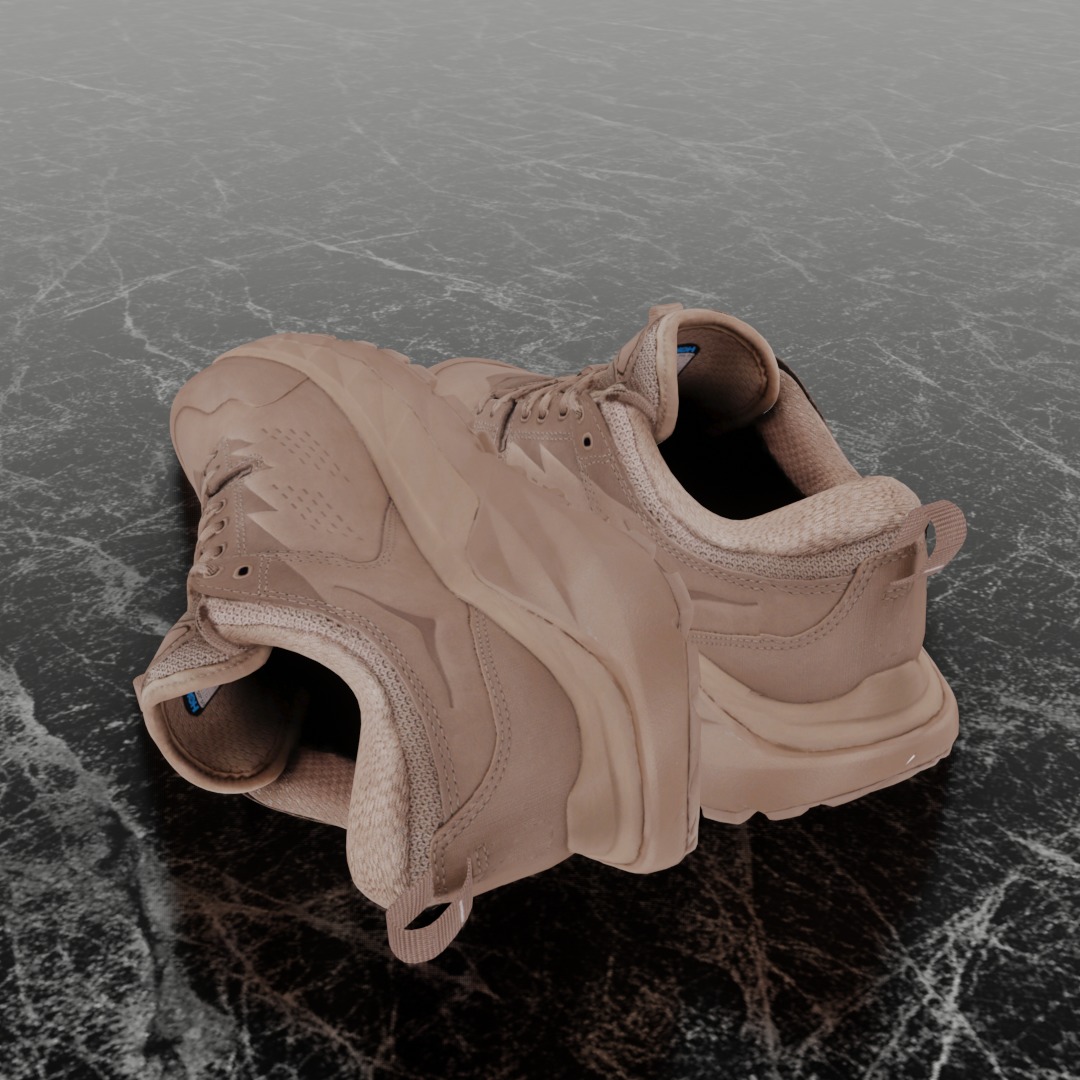 HOKA ONE ONE KAHA LOW GTX TAUPE BUNGEE CORD 3D SHOES Low-poly 3D model_6