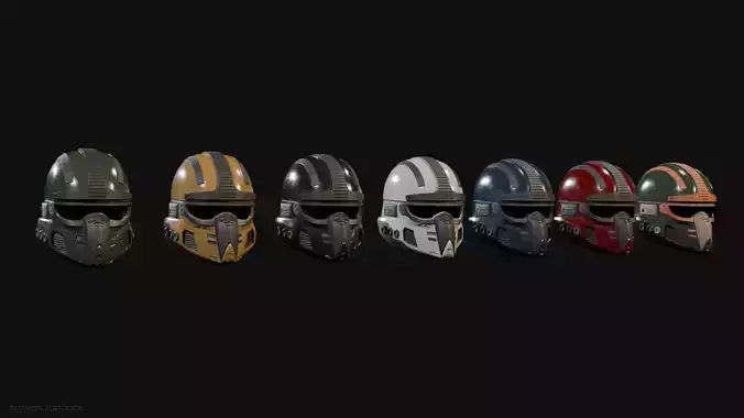 Scifi Saber Scout Combat Helmet Bundle