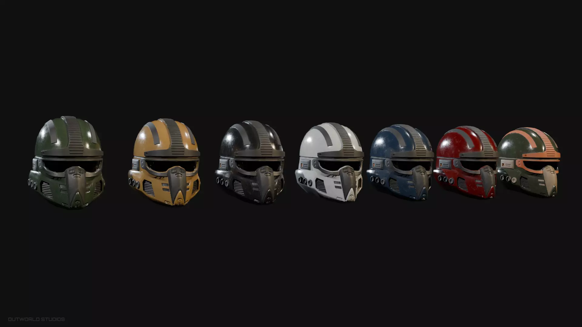 Scifi Saber Scout Combat Helmet Bundle 3D model_0