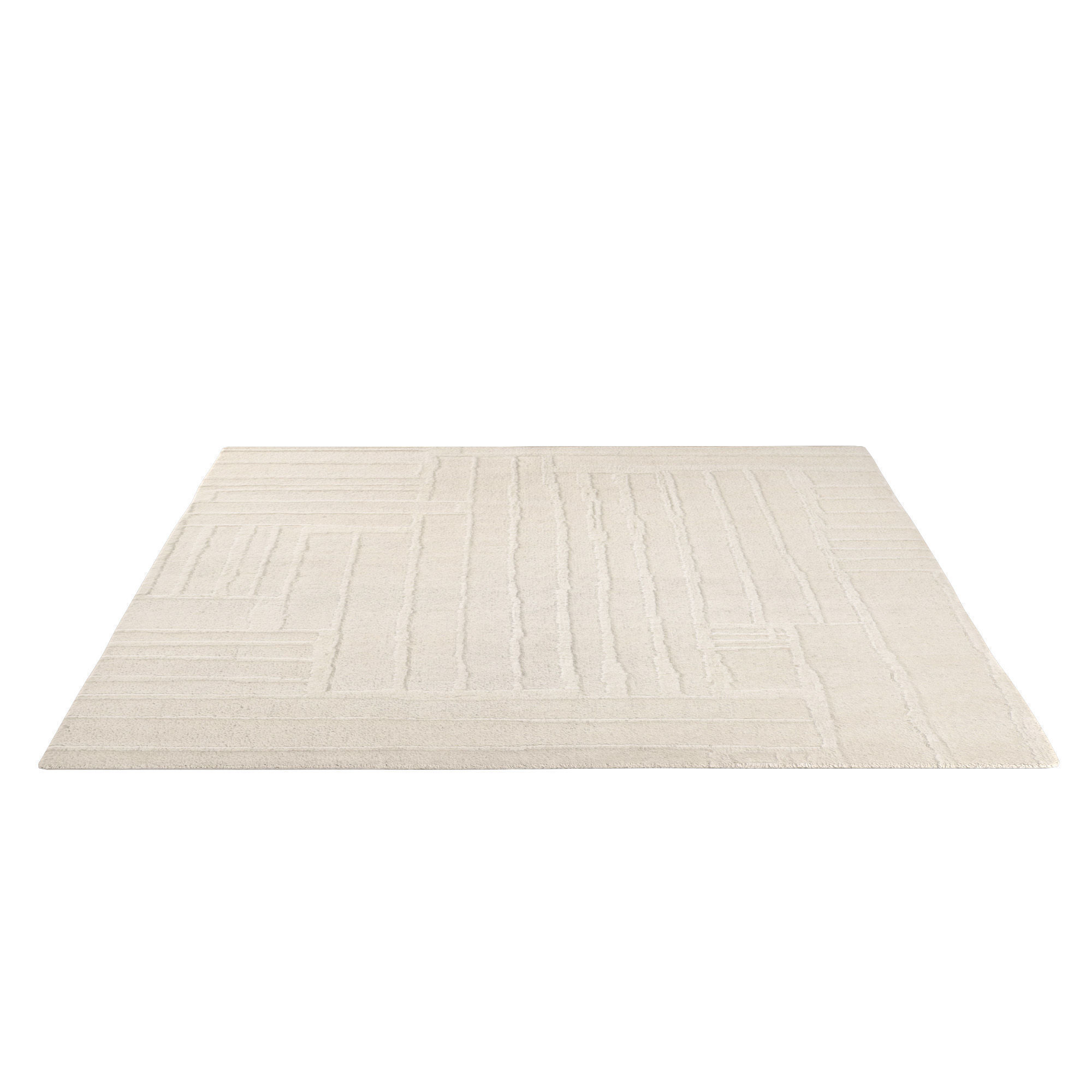 Paavai Wool Rug Cream 3D model_2