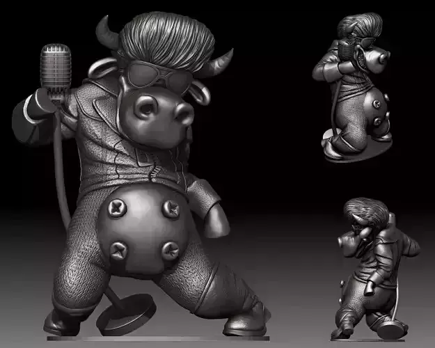 Rock N Roll cow  3D print model