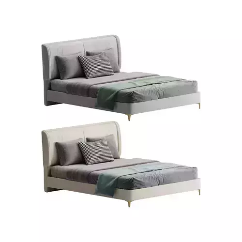 Leather Beige Bed Frame