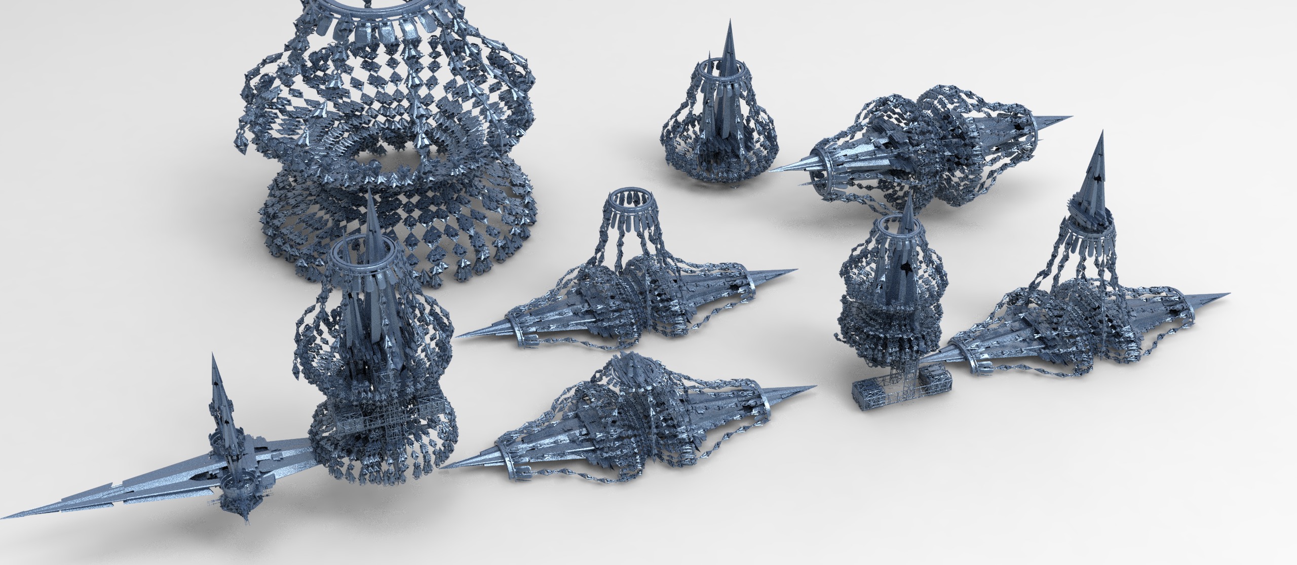 Sci fi swarm bridgeway 7 designs  3D model_1