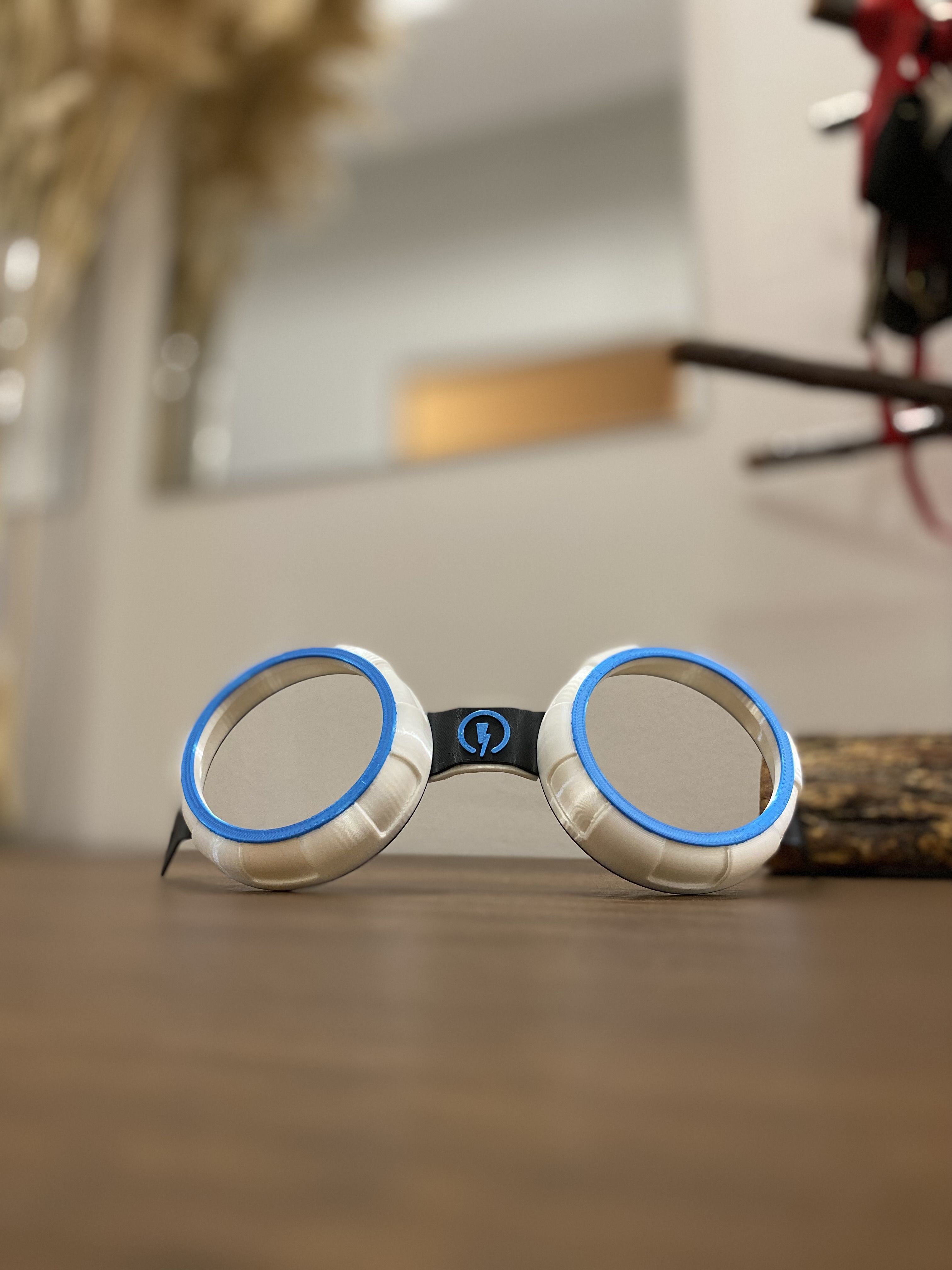 Rusty Rivets Goggles Glasses with Rubber Band 3D print model_10