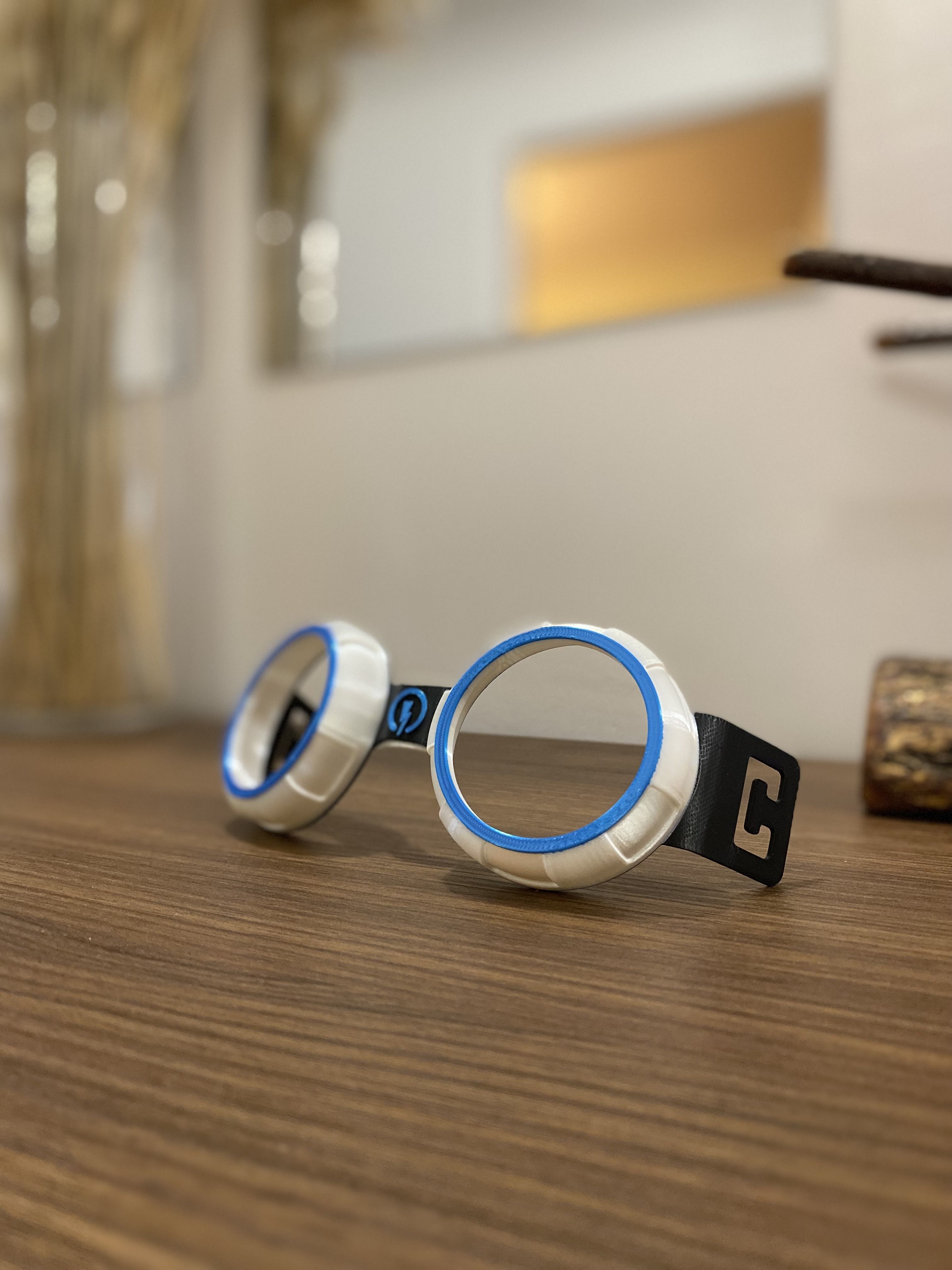 Rusty Rivets Goggles Glasses with Rubber Band 3D print model_5