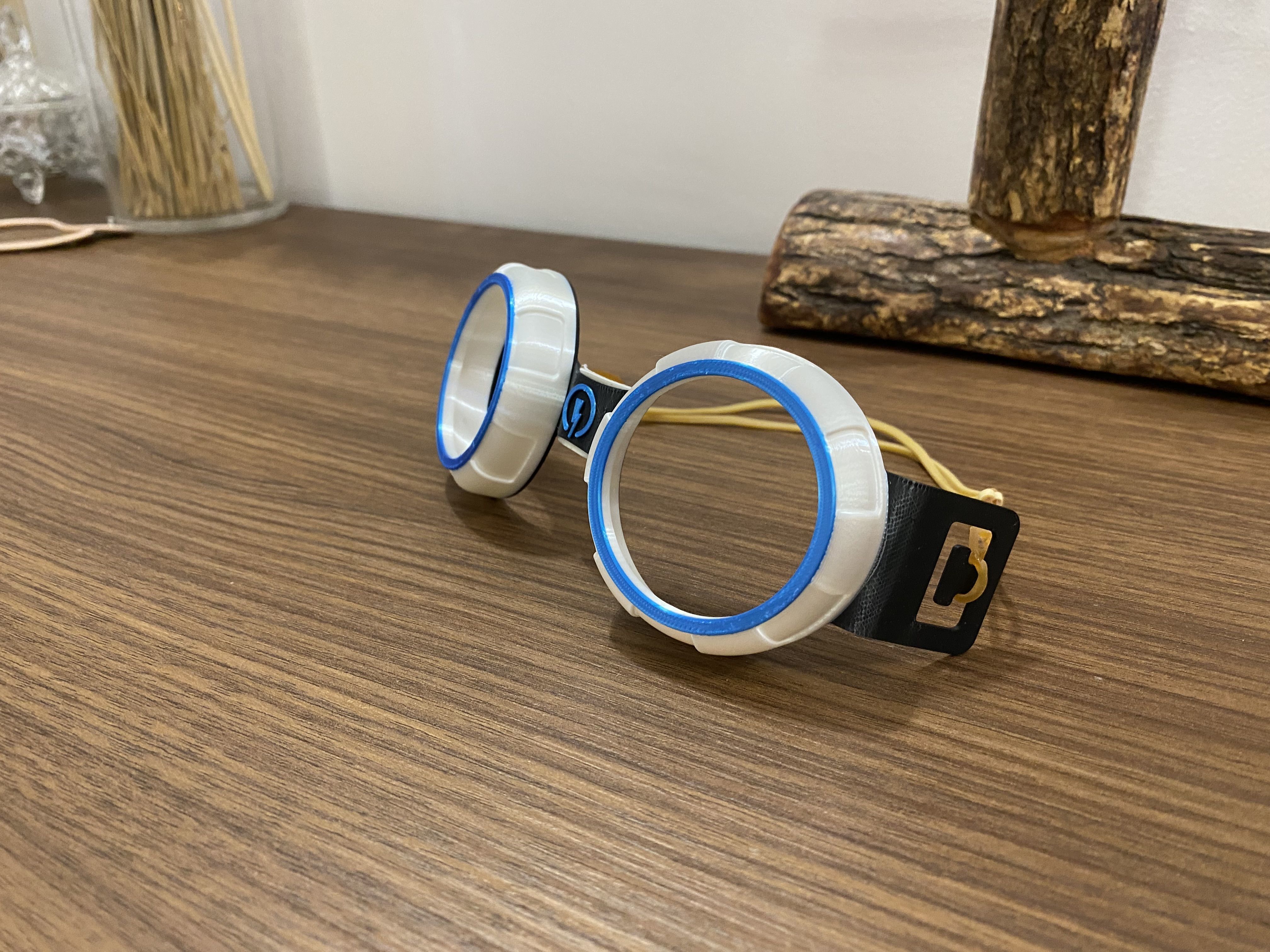 Rusty Rivets Goggles Glasses with Rubber Band 3D print model_19