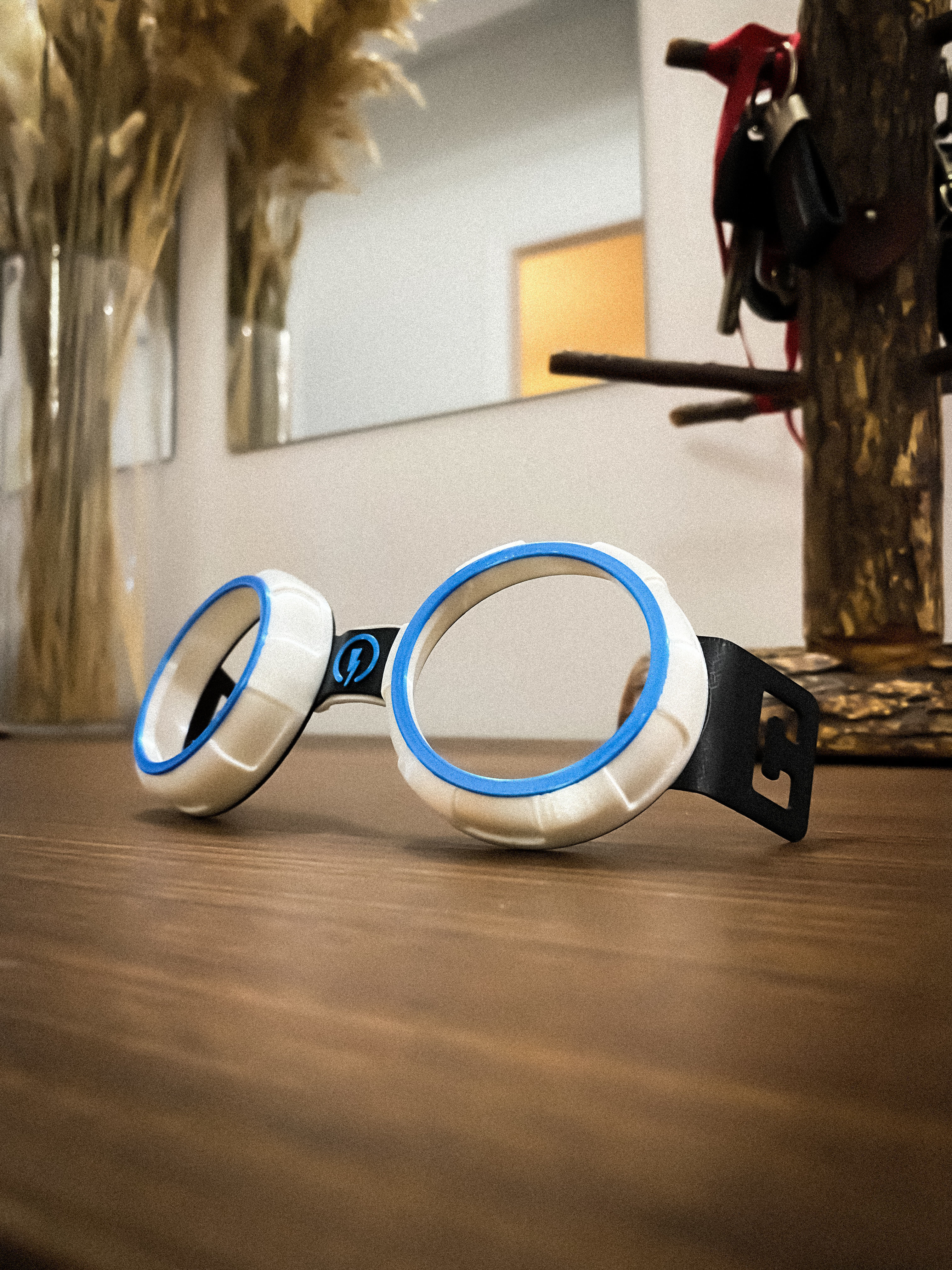 Rusty Rivets Goggles Glasses with Rubber Band 3D print model_2