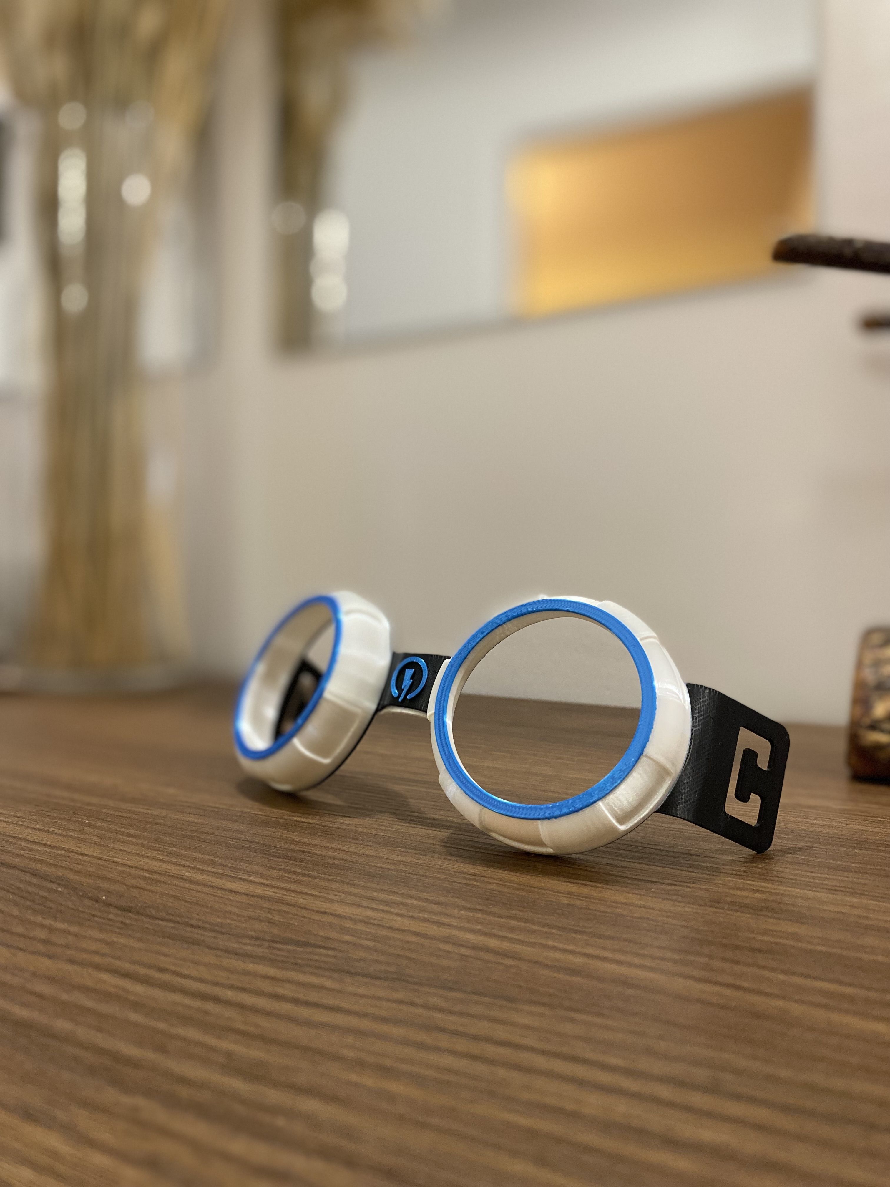 Rusty Rivets Goggles Glasses with Rubber Band 3D print model_6