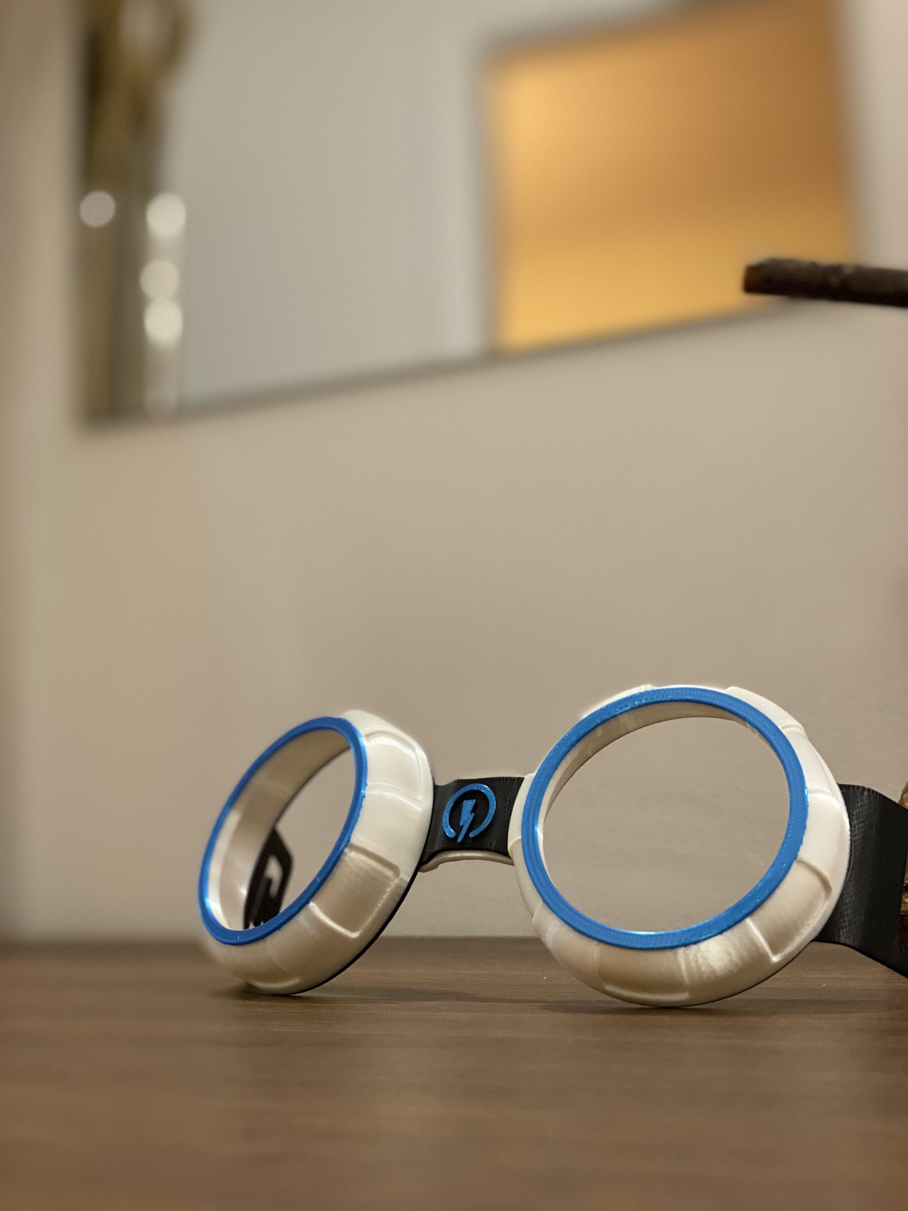 Rusty Rivets Goggles Glasses with Rubber Band 3D print model_9