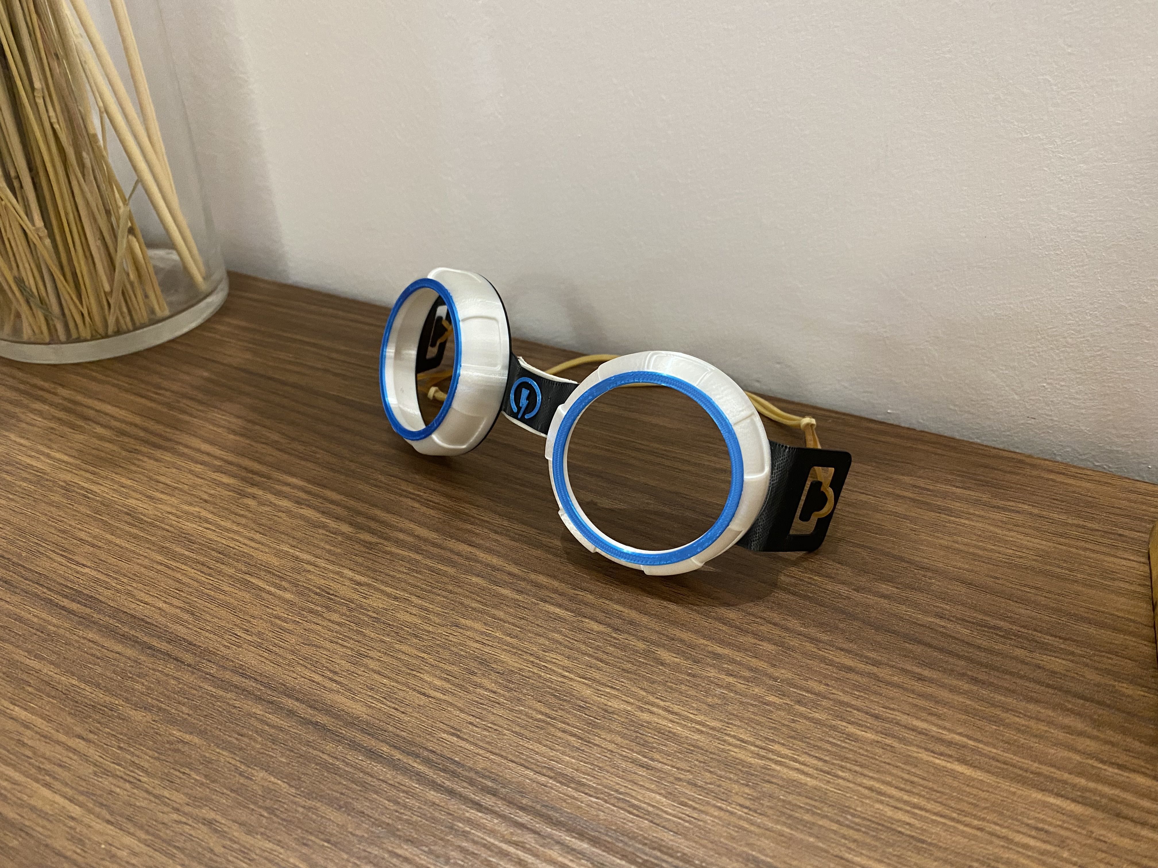 Rusty Rivets Goggles Glasses with Rubber Band 3D print model_14