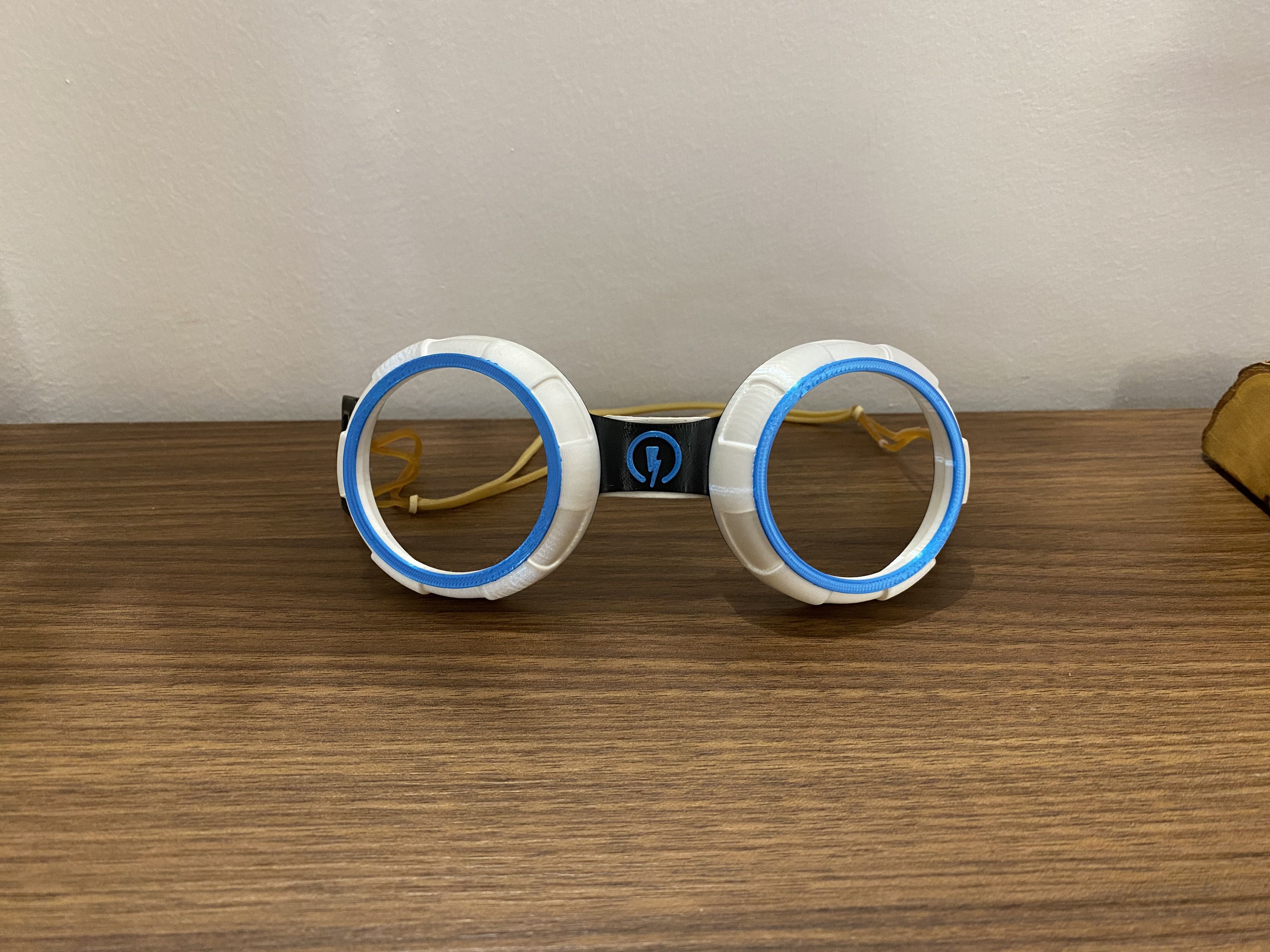 Rusty Rivets Goggles Glasses with Rubber Band 3D print model_16