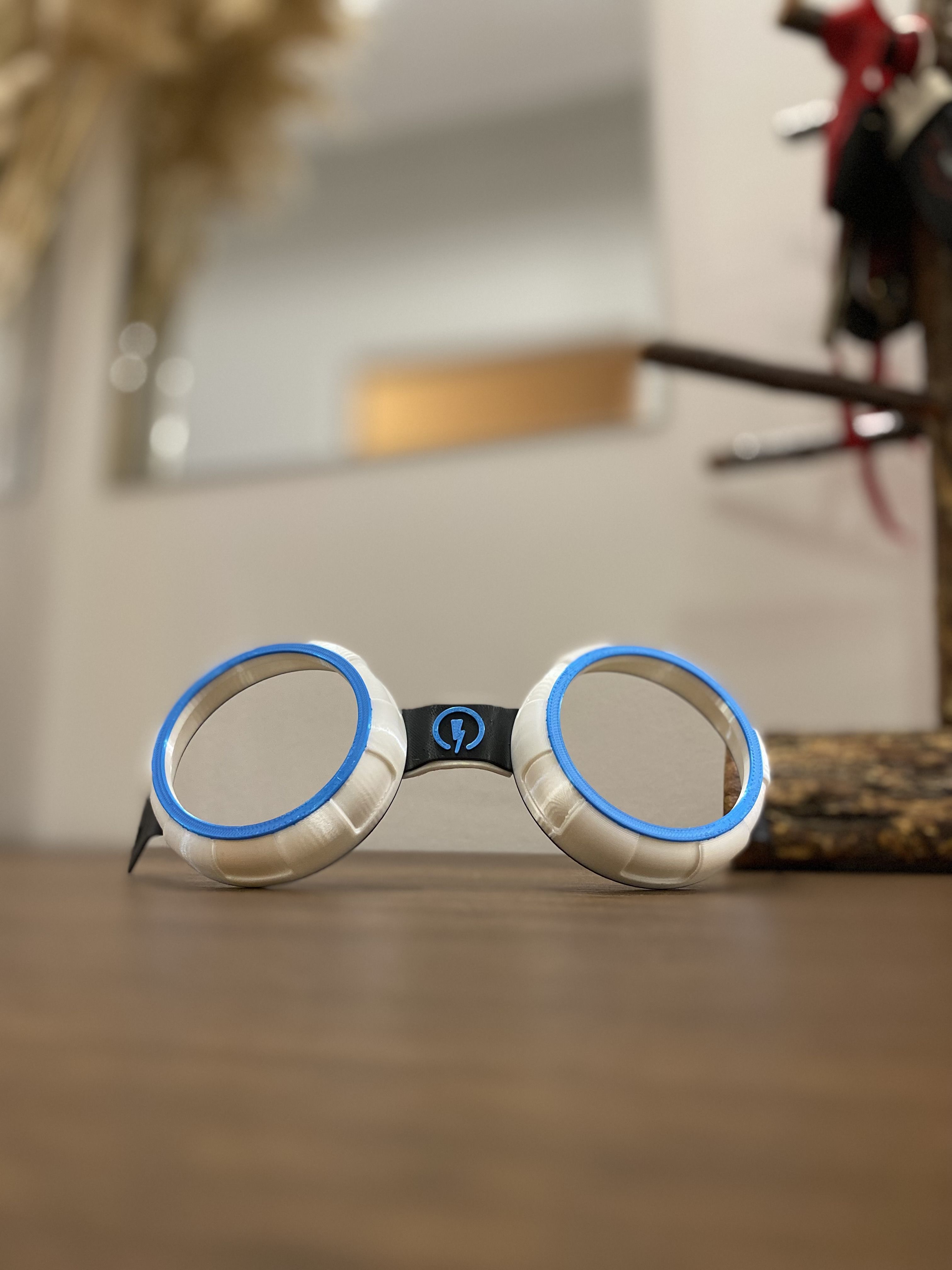 Rusty Rivets Goggles Glasses with Rubber Band 3D print model_11