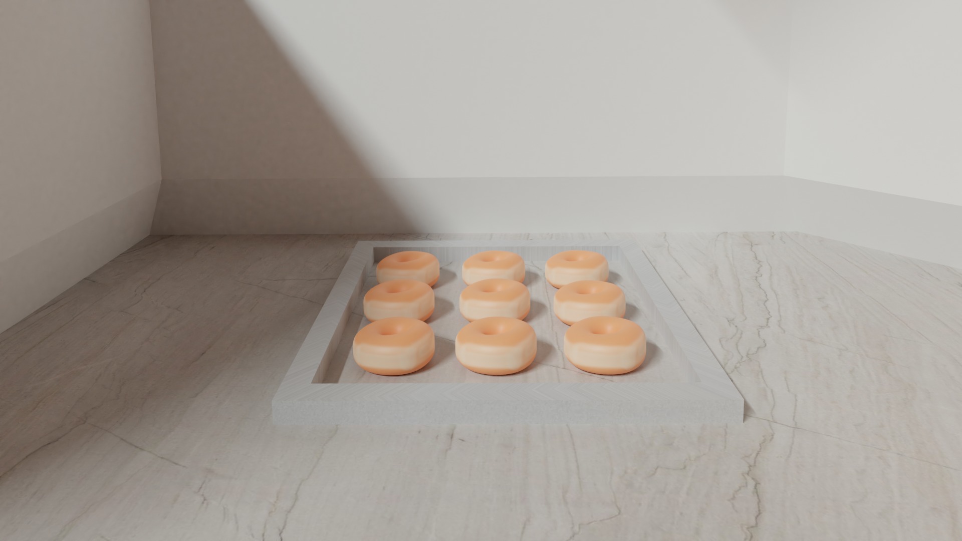 Plain donuts with icing 3D model_3