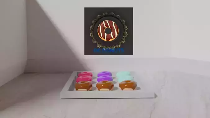 Plain donuts with icing 3D model