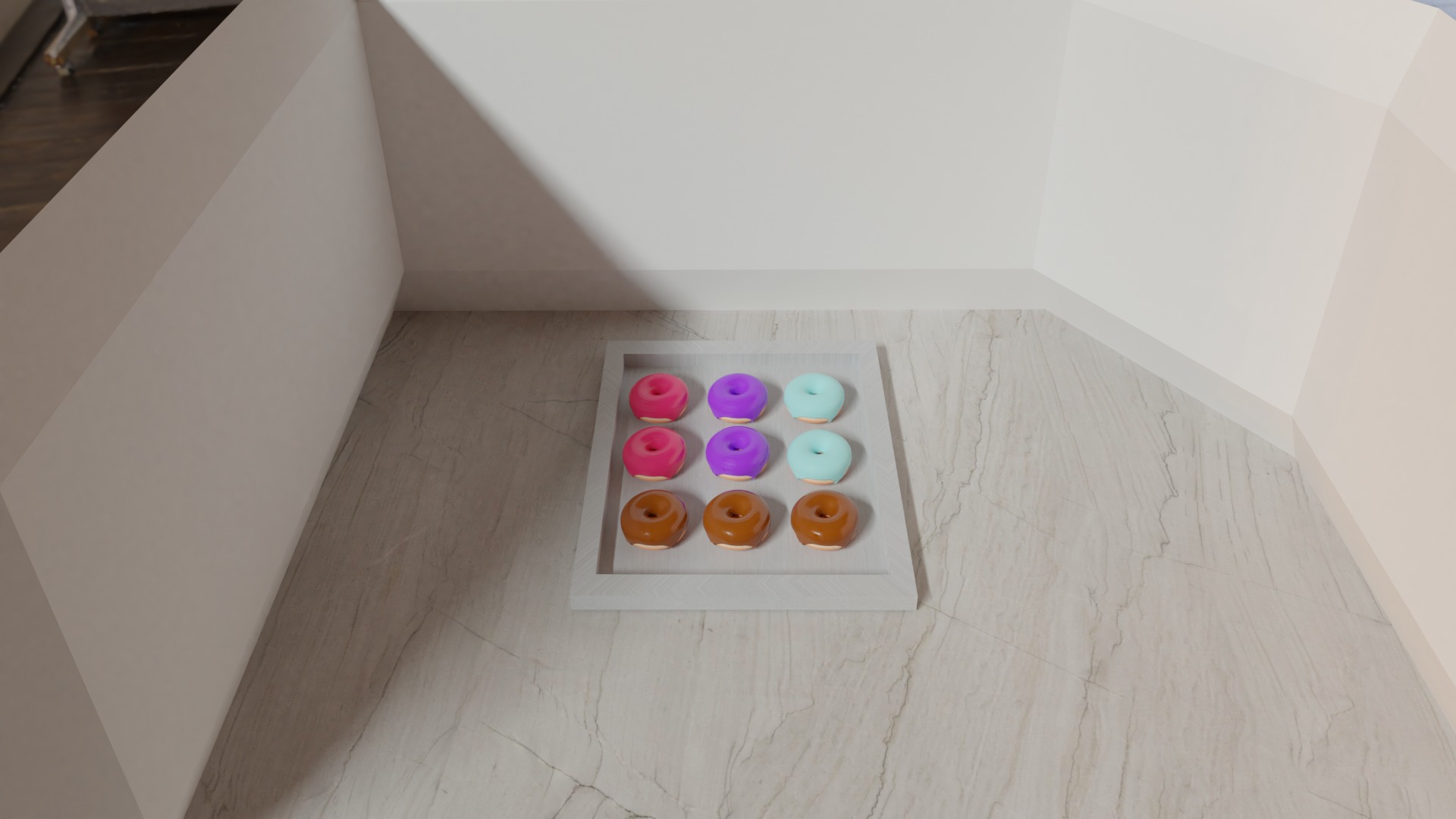 Plain donuts with icing 3D model_1