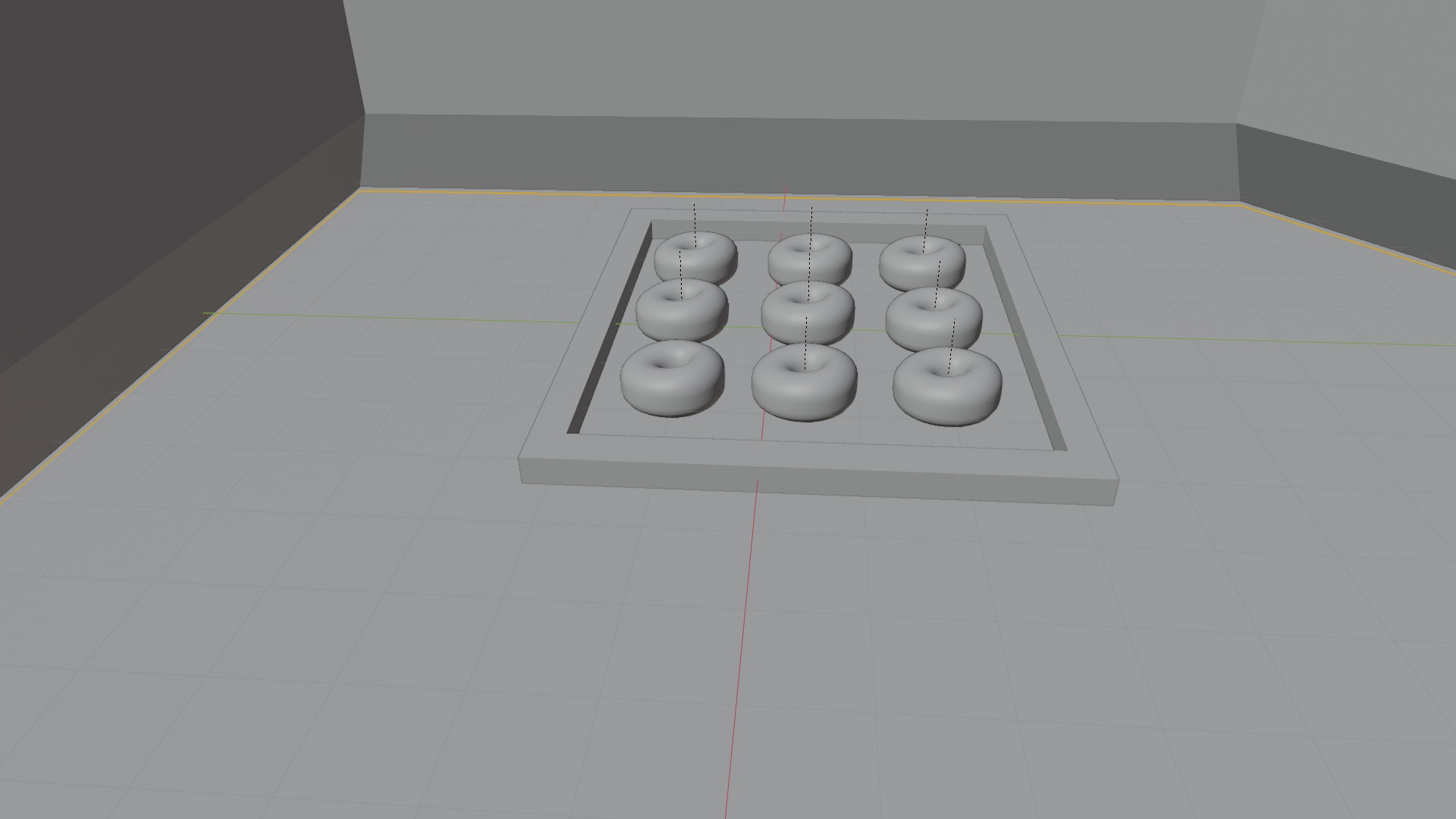 Plain donuts with icing 3D model_4