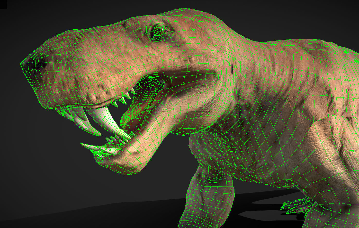 Inostrancevia Low-poly 3D model_1