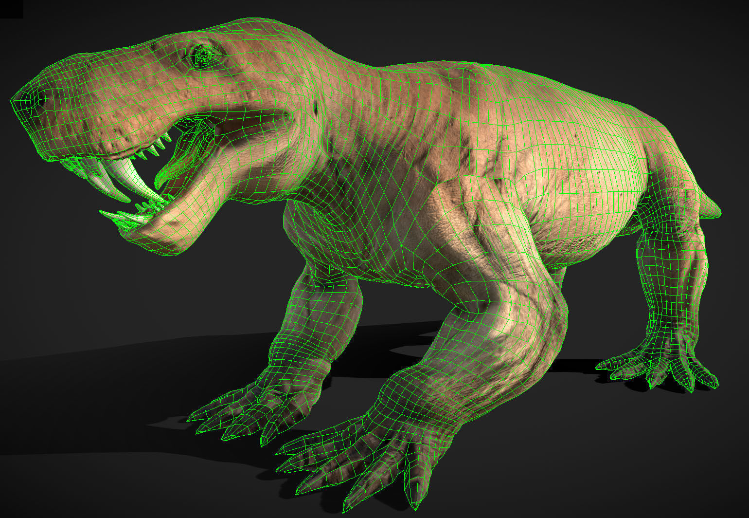 Inostrancevia Low-poly 3D model_3