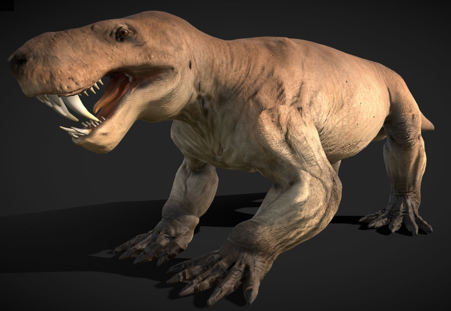 Inostrancevia Low-poly 3D model_2