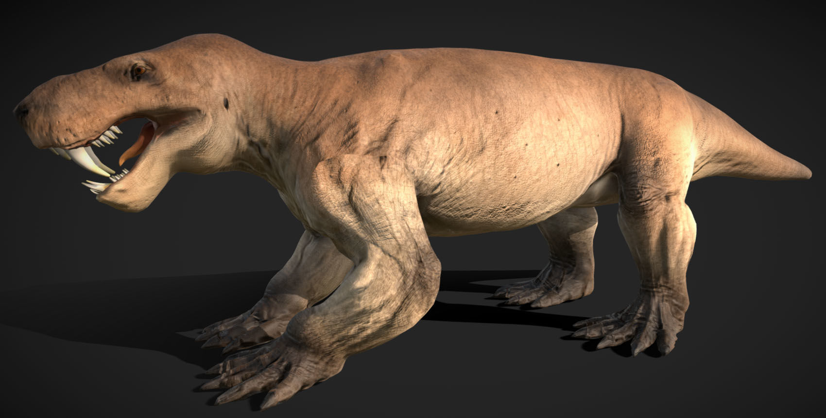 Inostrancevia Low-poly 3D model_6