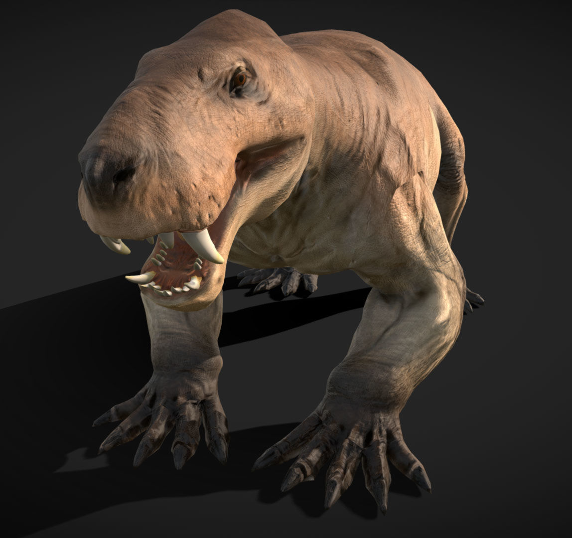 Inostrancevia Low-poly 3D model_4