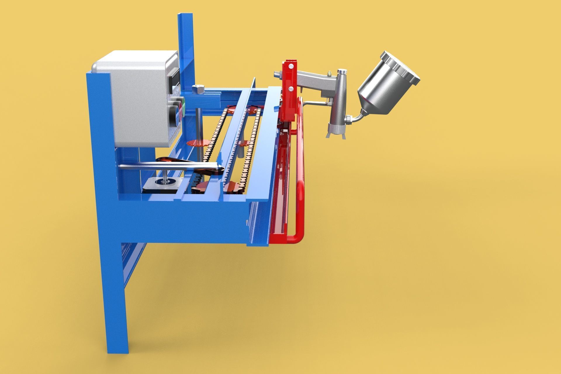 AUTOMATIC PAINT SPRAYING MACHINE SPRAYER COATING AIRBRUSH TOOL 3D model_23