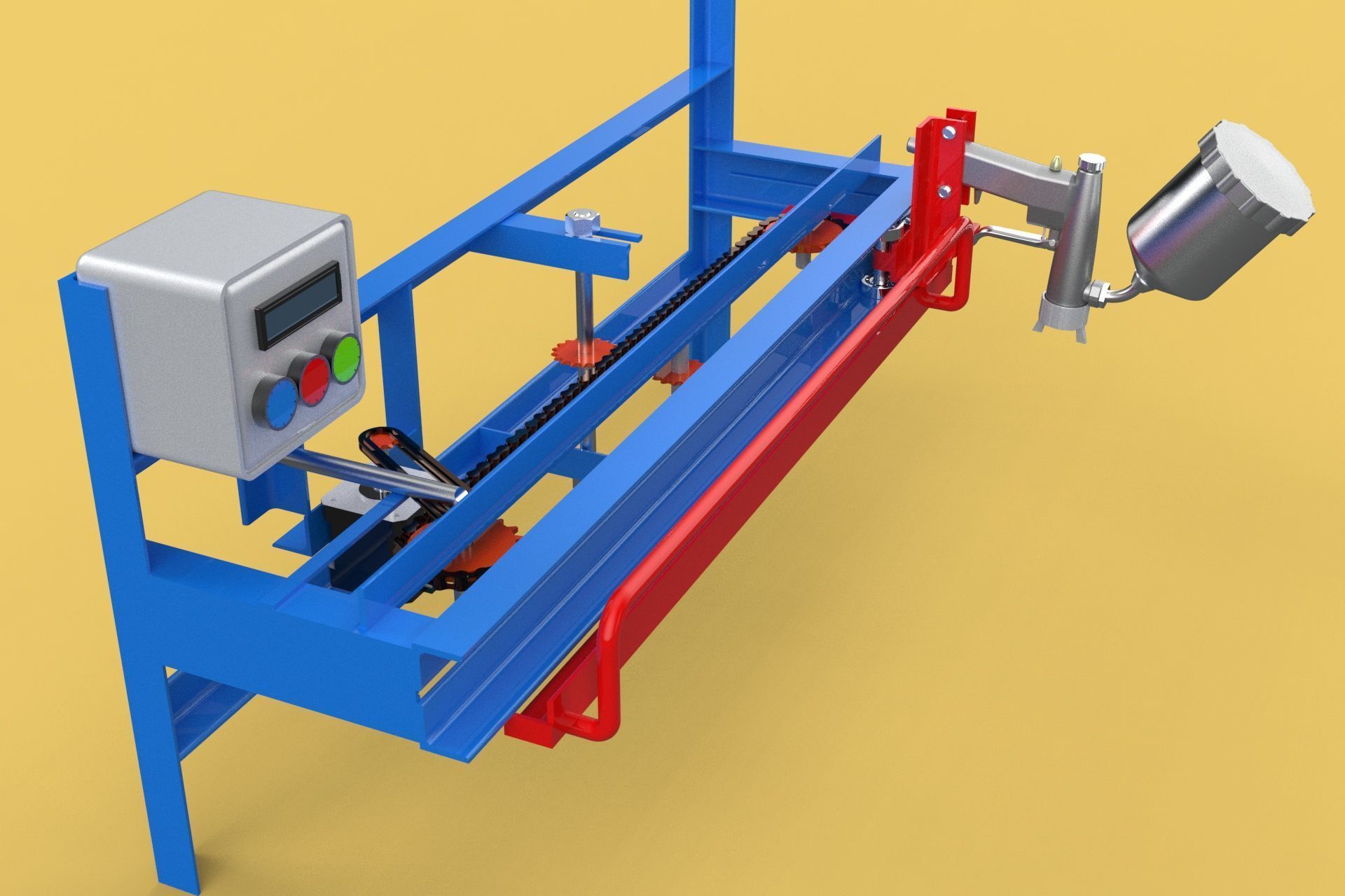 AUTOMATIC PAINT SPRAYING MACHINE SPRAYER COATING AIRBRUSH TOOL 3D model_17