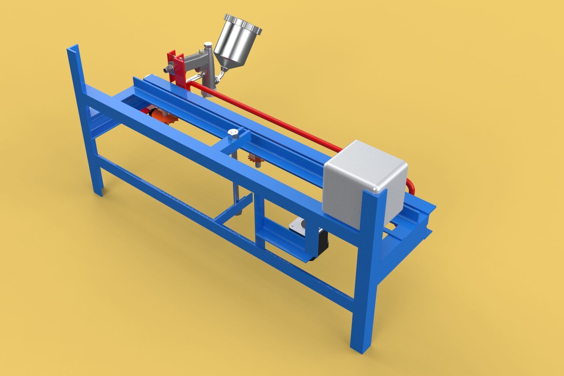 AUTOMATIC PAINT SPRAYING MACHINE SPRAYER COATING AIRBRUSH TOOL 3D model_5