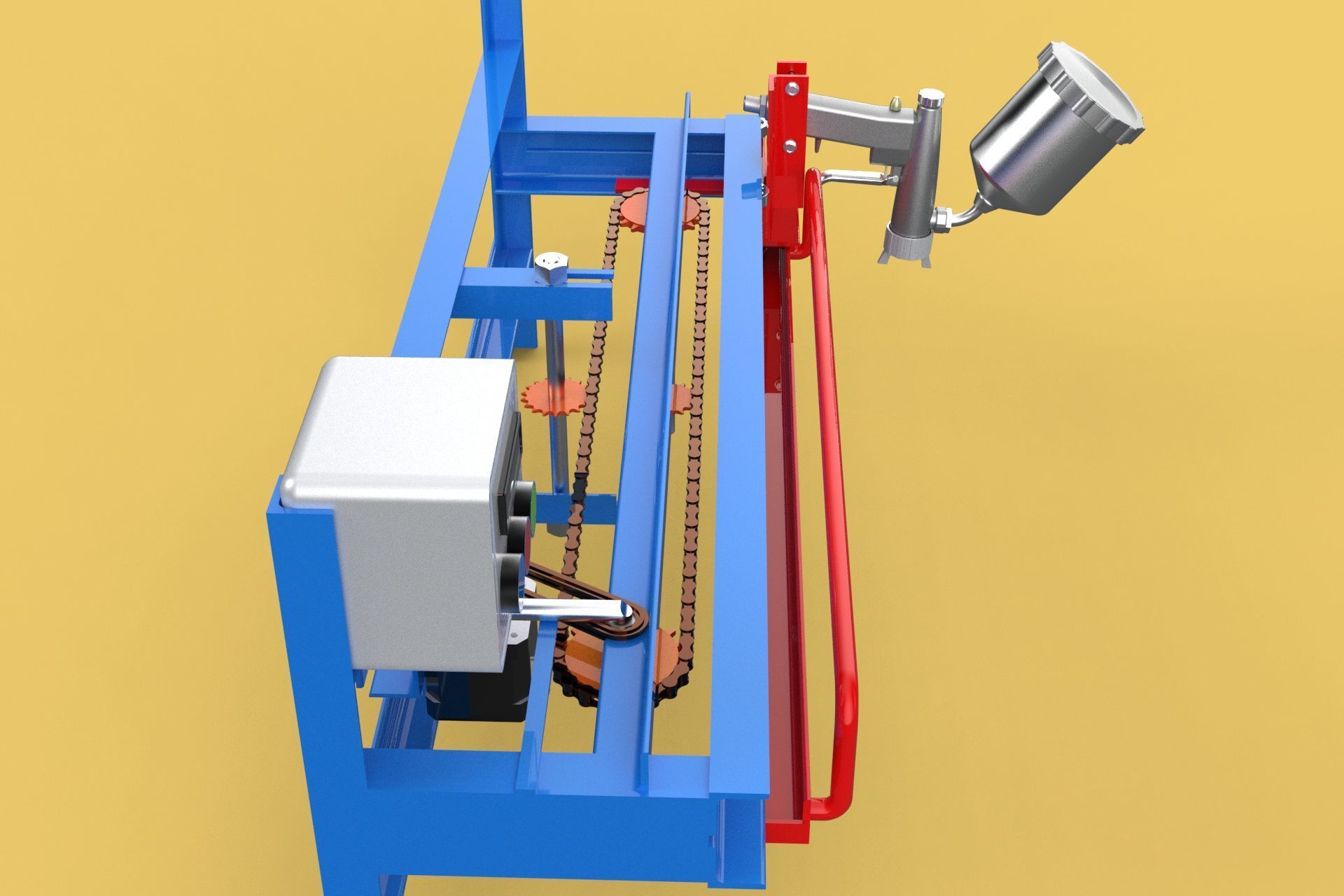 AUTOMATIC PAINT SPRAYING MACHINE SPRAYER COATING AIRBRUSH TOOL 3D model_18