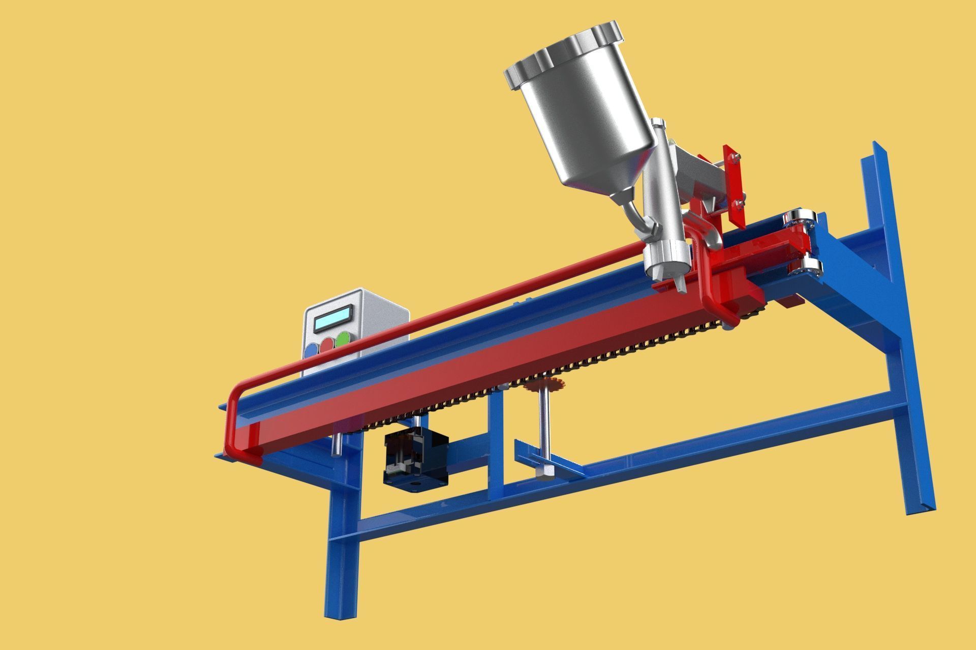 AUTOMATIC PAINT SPRAYING MACHINE SPRAYER COATING AIRBRUSH TOOL 3D model_12