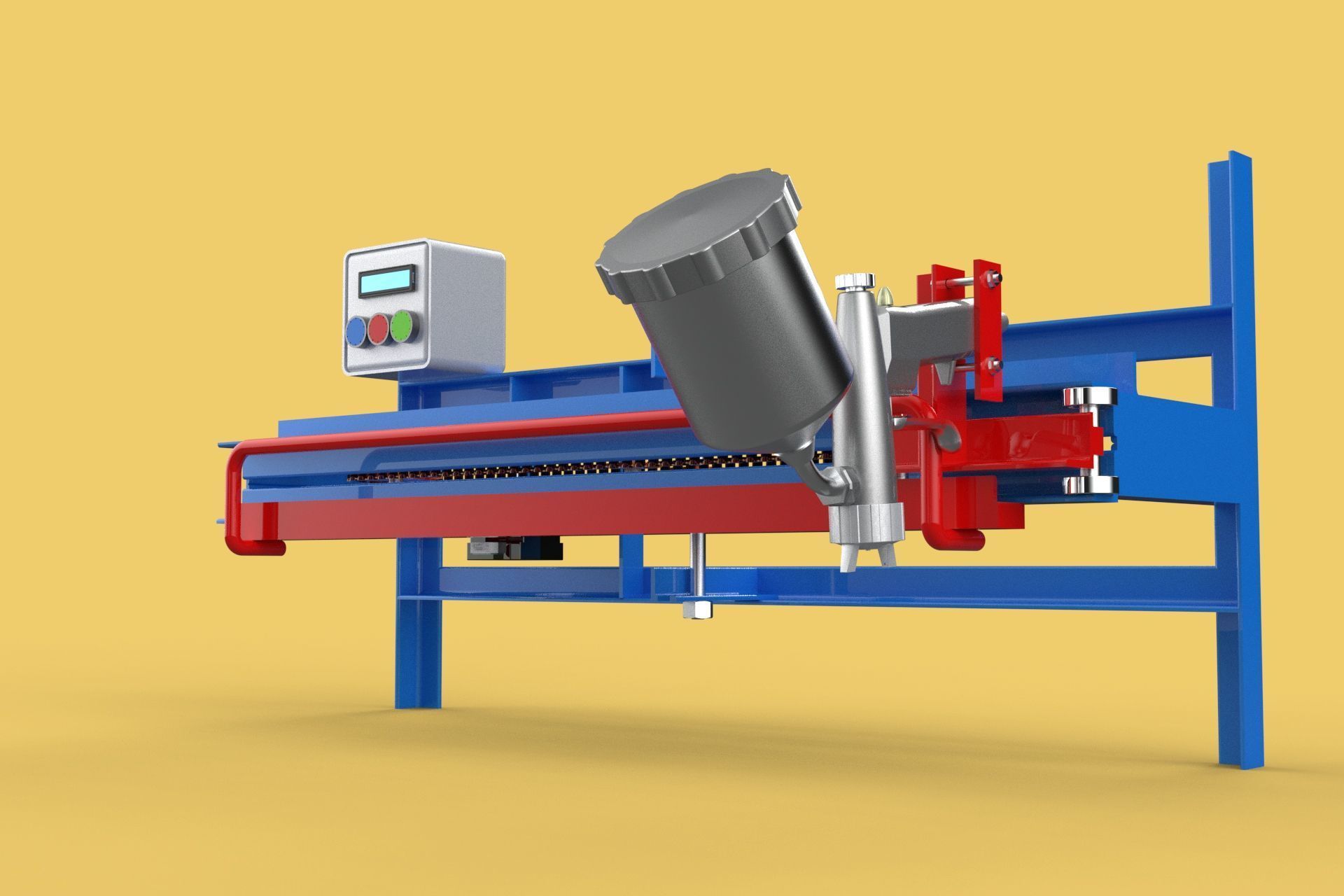 AUTOMATIC PAINT SPRAYING MACHINE SPRAYER COATING AIRBRUSH TOOL 3D model_7