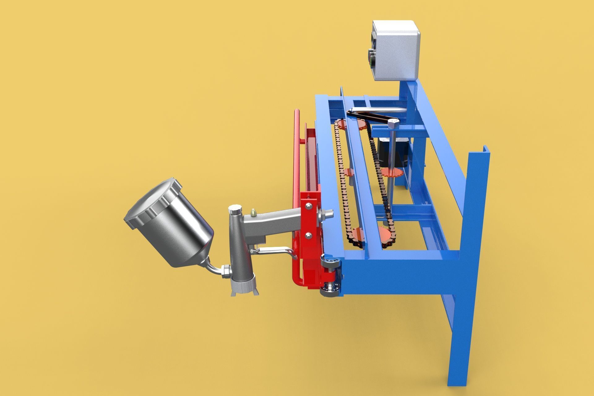 AUTOMATIC PAINT SPRAYING MACHINE SPRAYER COATING AIRBRUSH TOOL 3D model_25