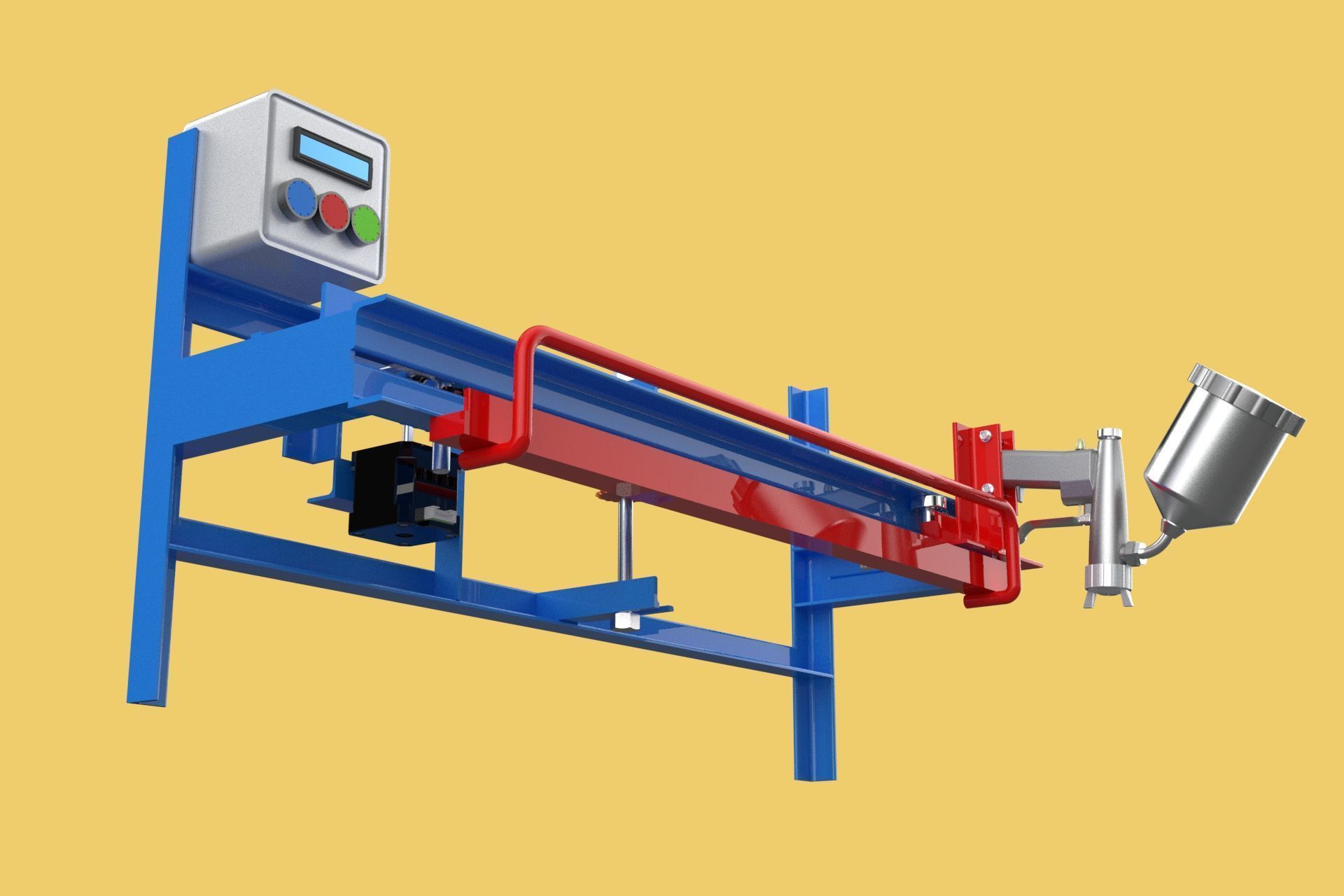 AUTOMATIC PAINT SPRAYING MACHINE SPRAYER COATING AIRBRUSH TOOL 3D model_10