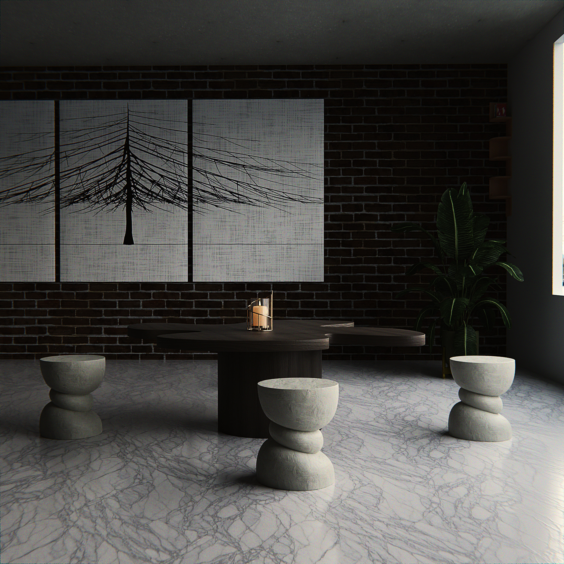 Interior scene Free 3D model_1