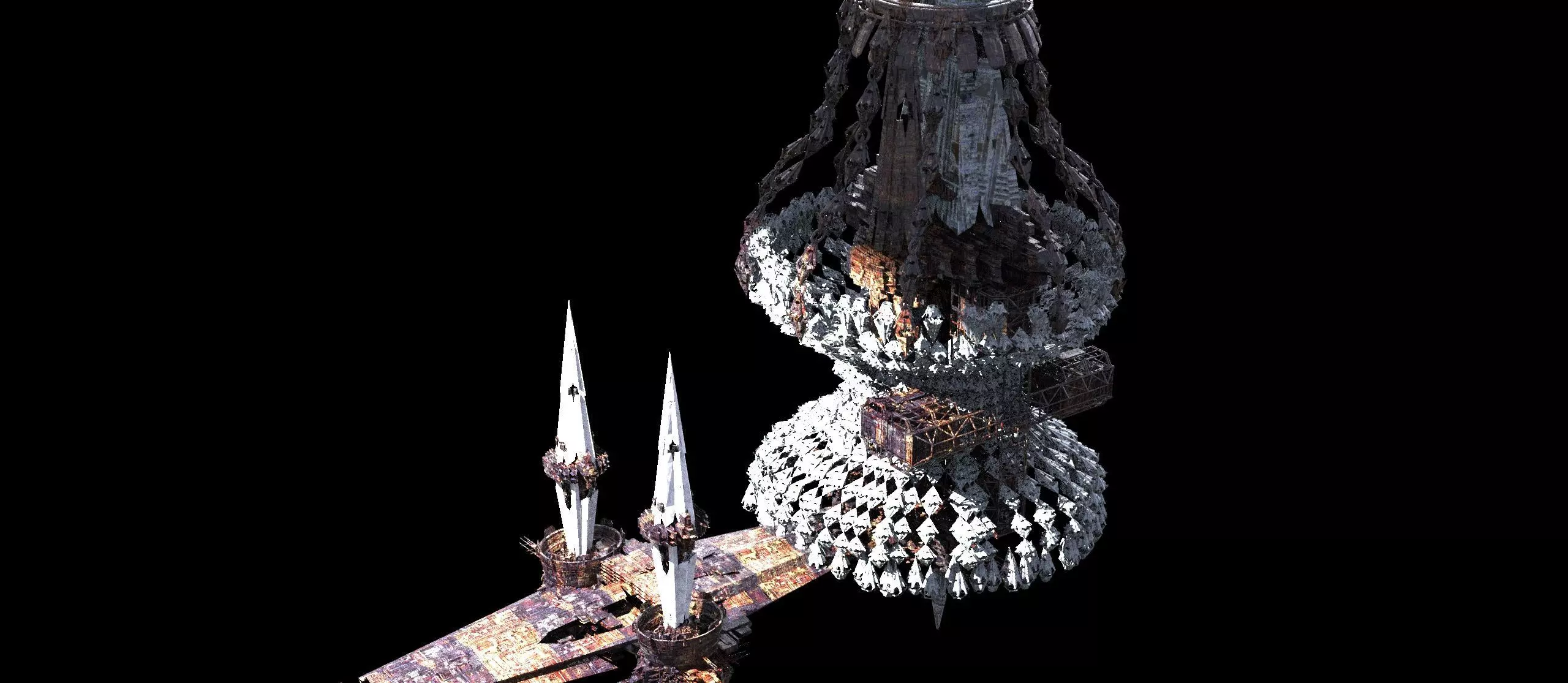 Alien planet mining station 2 3D model