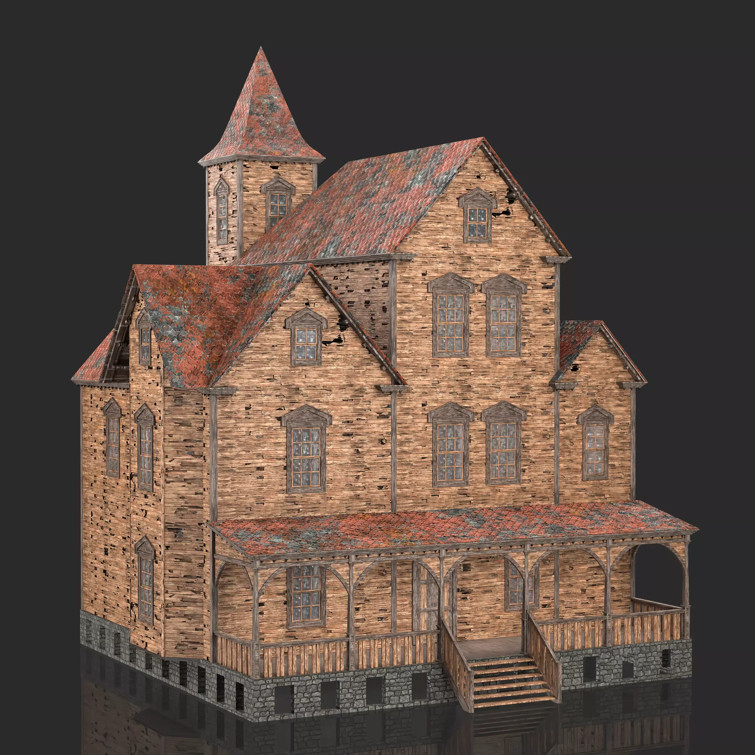 Old Medieval Abandoned House 1 3D model