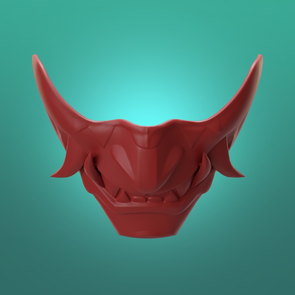 DEMONIC MASK 3D print model_4