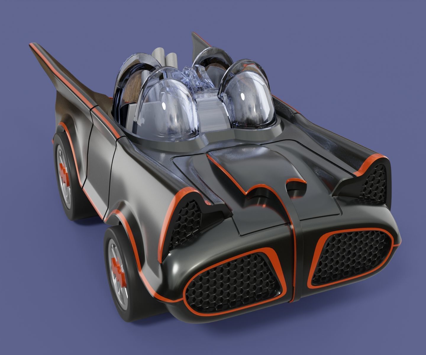Batmobile 1966 Super Deformed Chibi Fan Art 3D model 3D printable ...