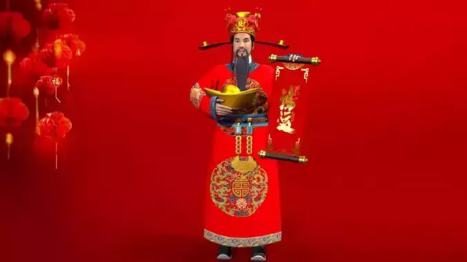 the God of Wealth Low-poly 3D model