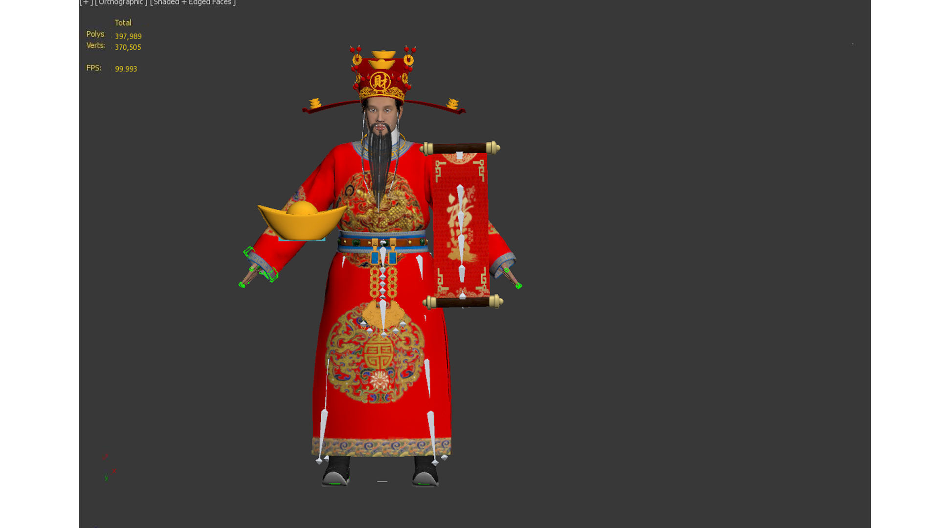 the God of Wealth Low-poly 3D model_19