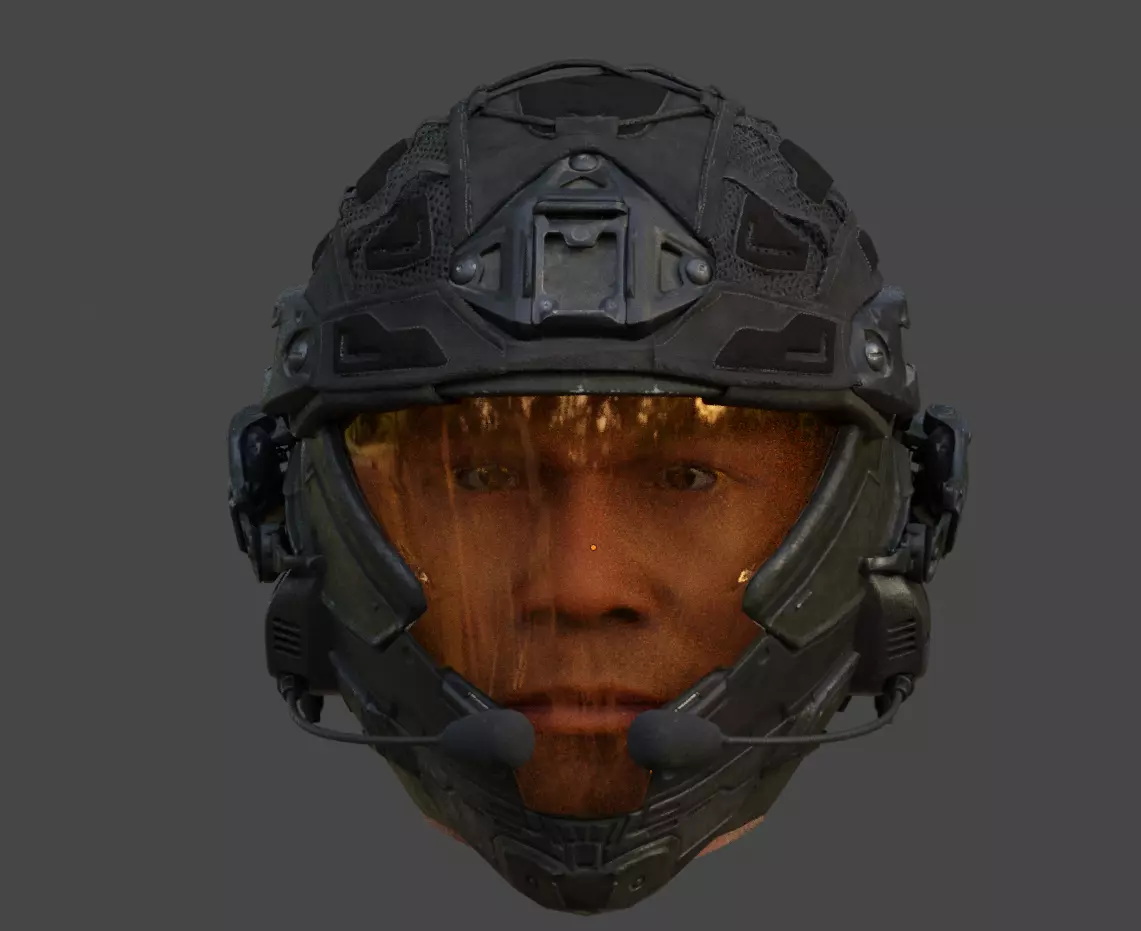 Tactical Recon Helmet Low-poly 3D model_0