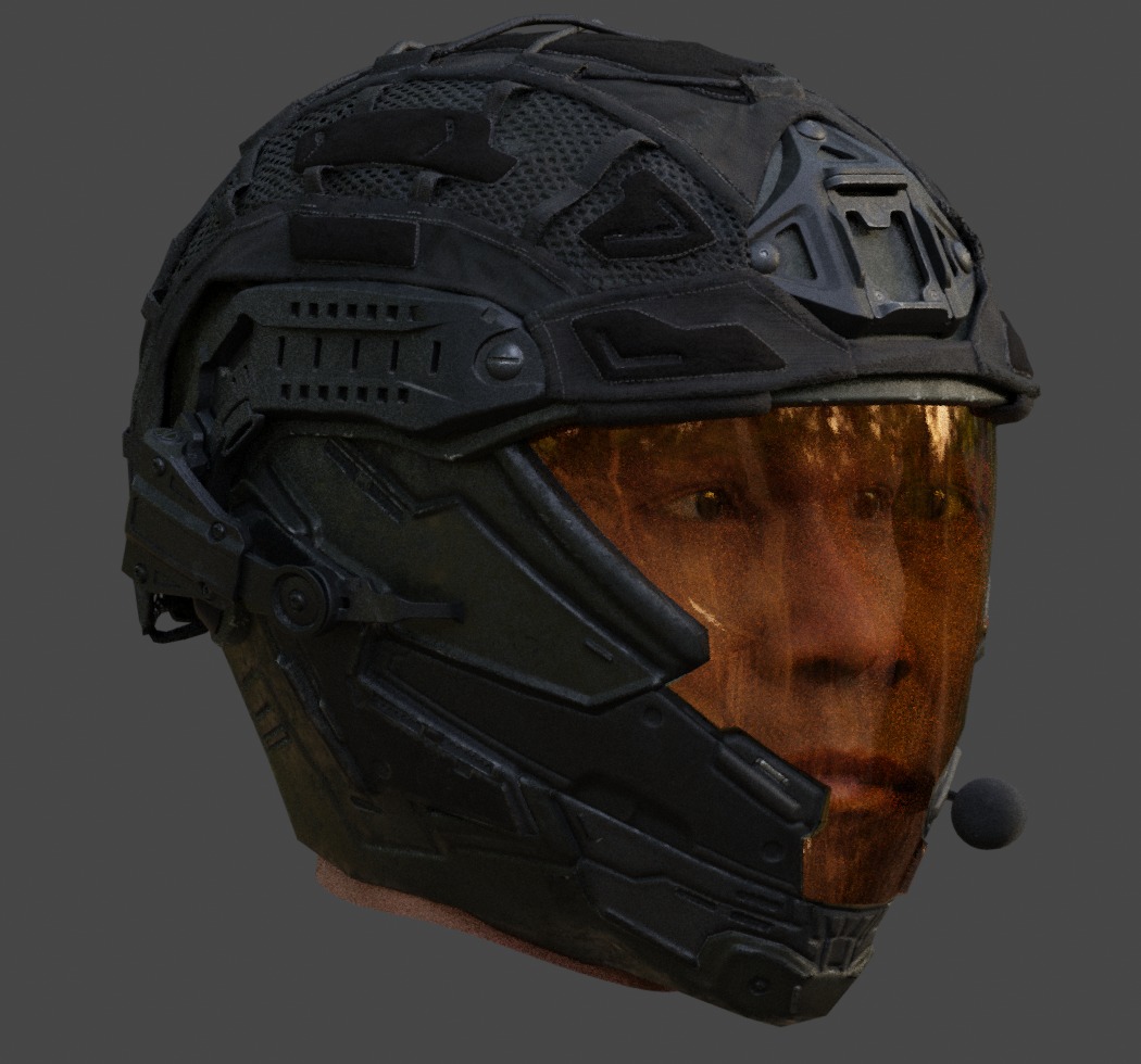 Tactical Recon Helmet Low-poly 3D model_2