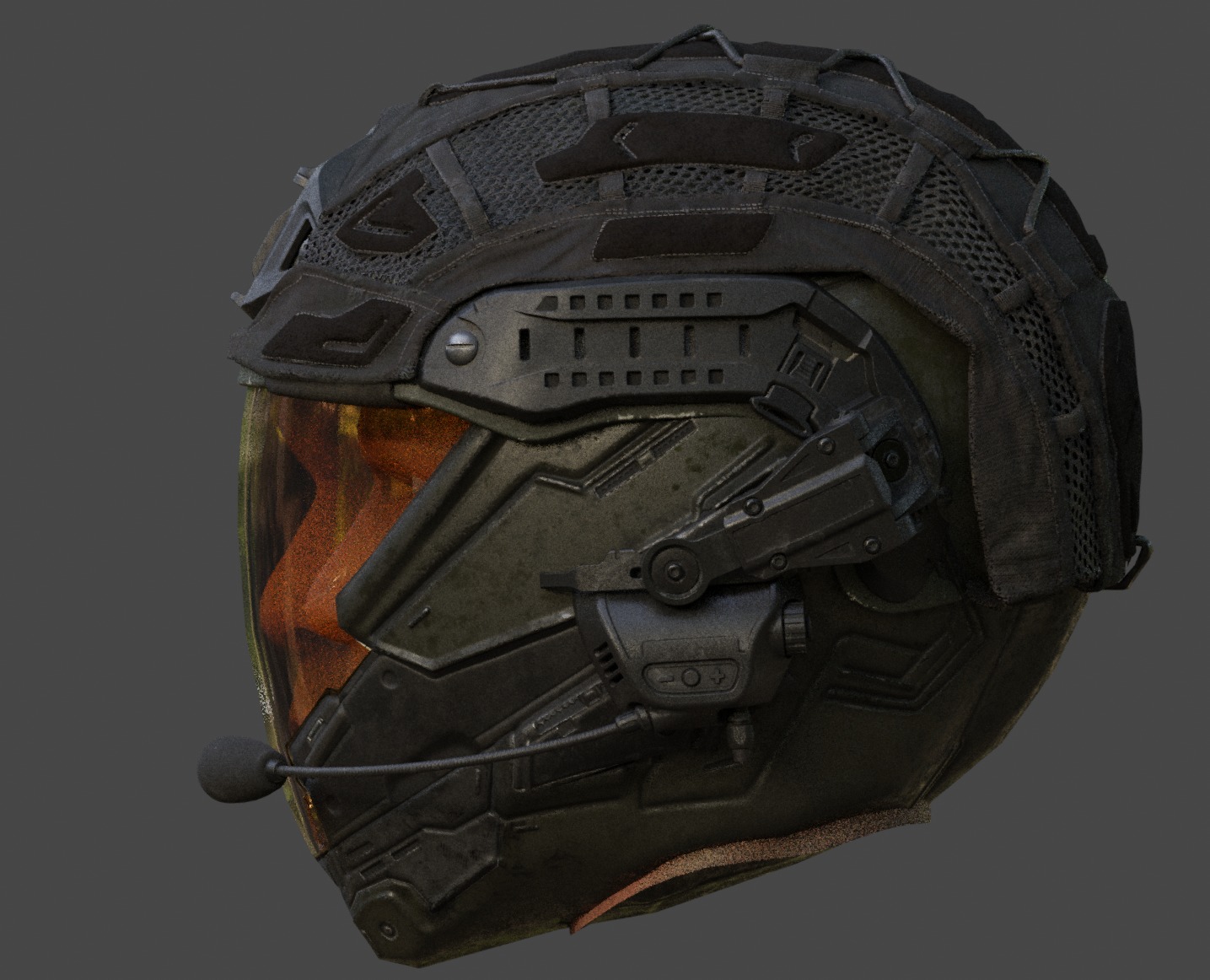 Tactical Recon Helmet Low-poly 3D model_1