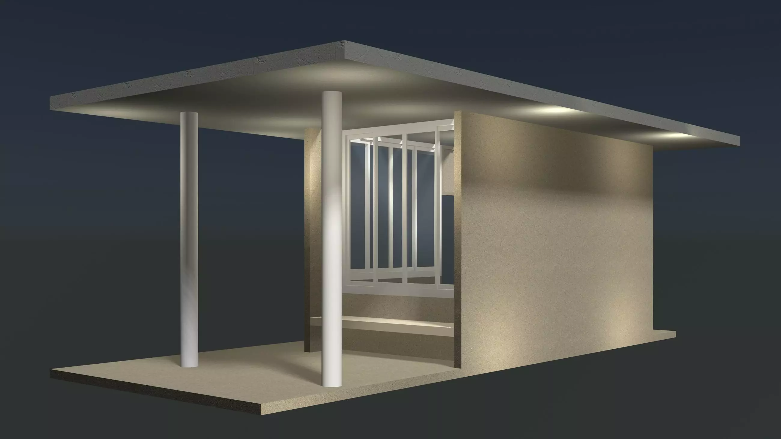 Security booth 24u12 3D model_0