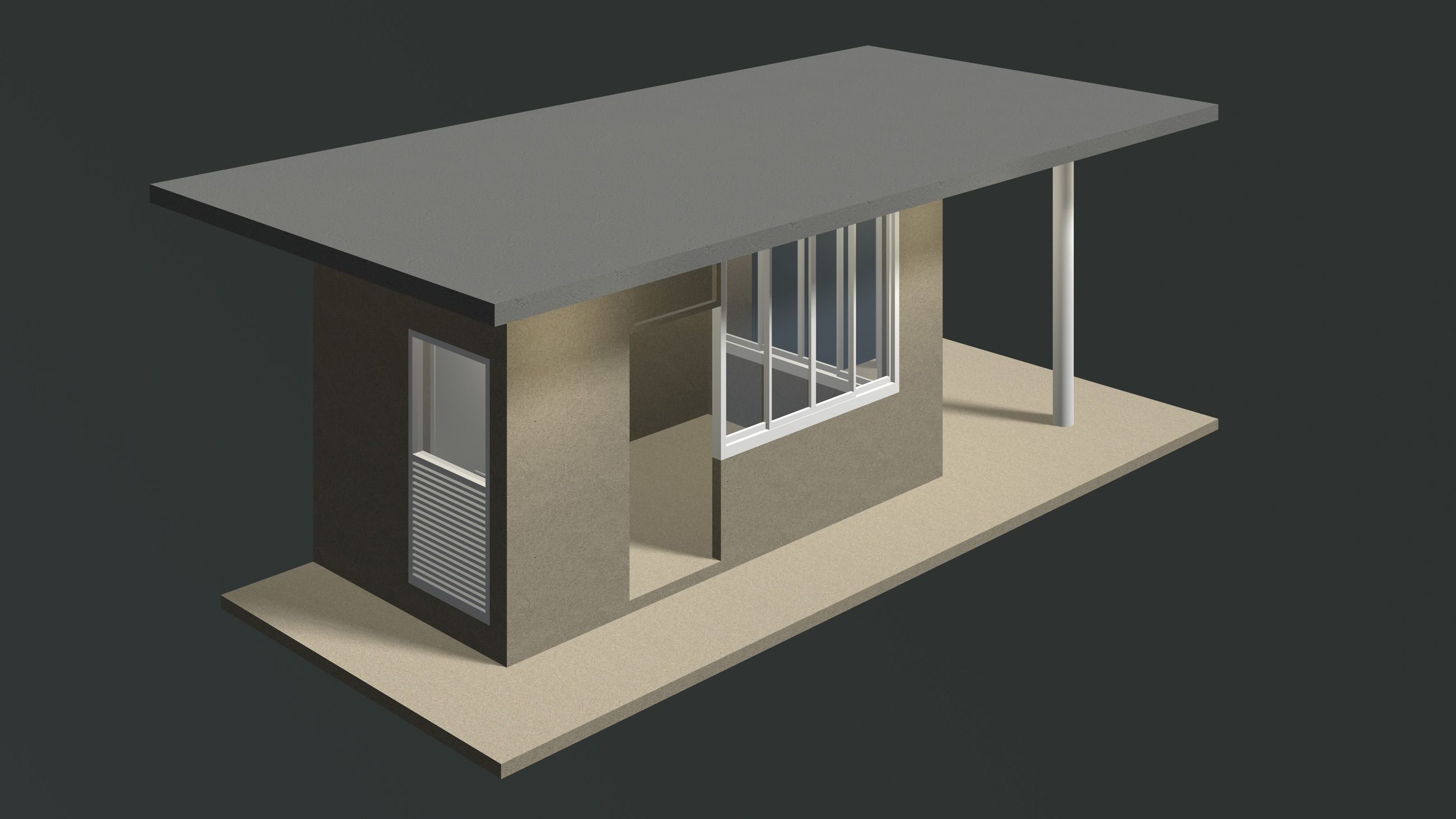 Security booth 24u12 3D model_4