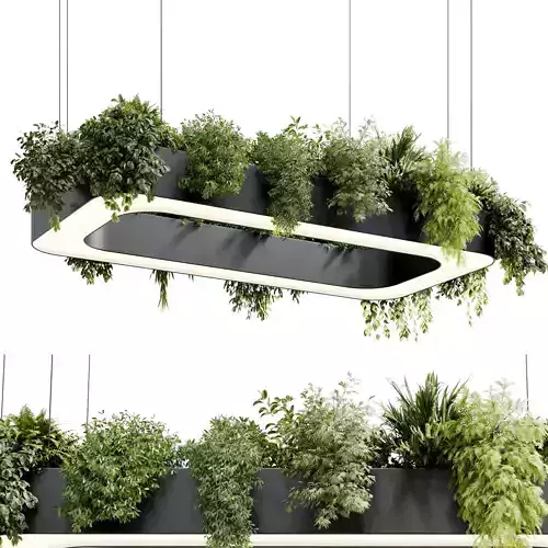 Rectangle pot light pendant - plant light hanging 26