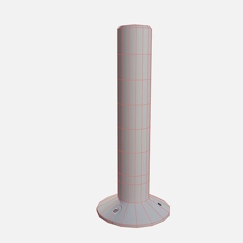 Road pole 45 cm Low-poly 3D model 6