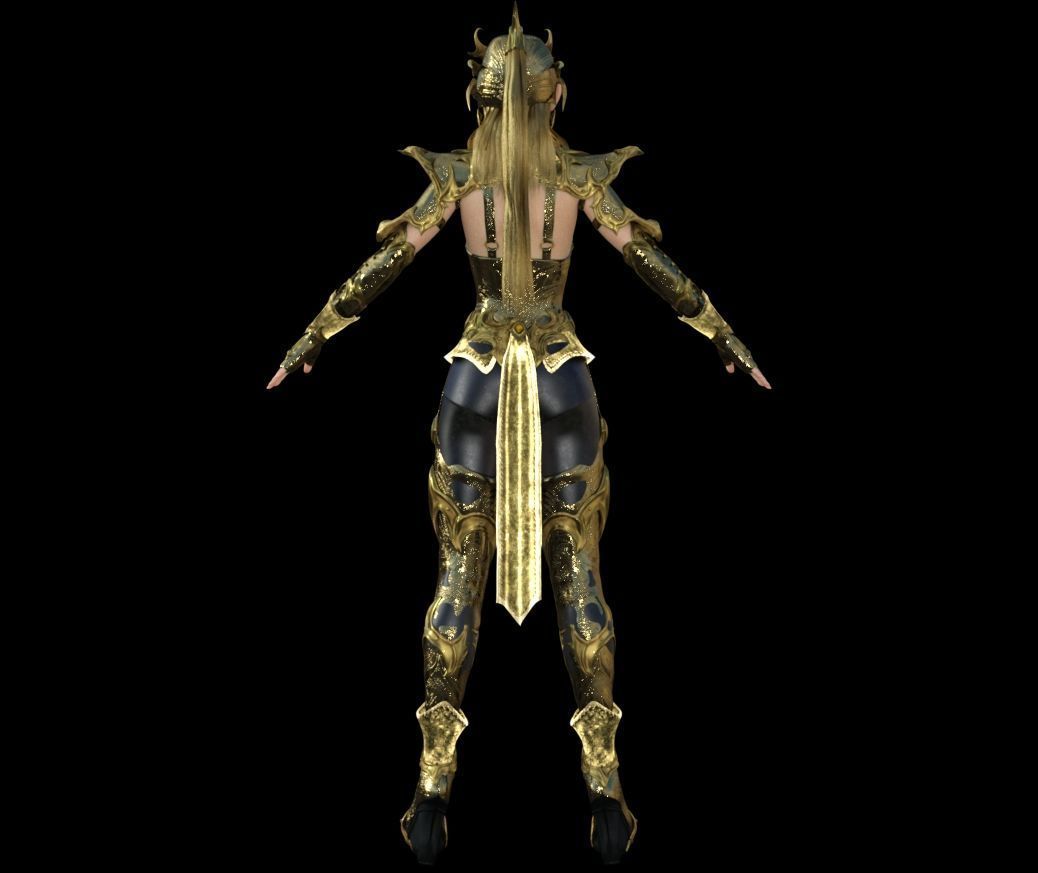 FemaleKnightWarrior 3D model_2