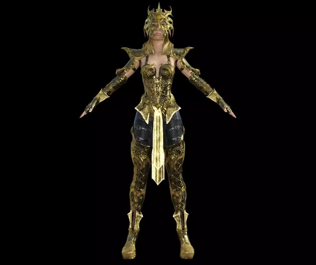 FemaleKnightWarrior 3D model_0